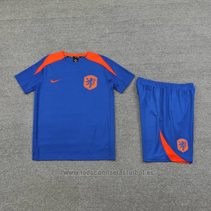 Chandal del Paises Bajos Manga Corta 2024-2025 Azul - Pantalon Corto